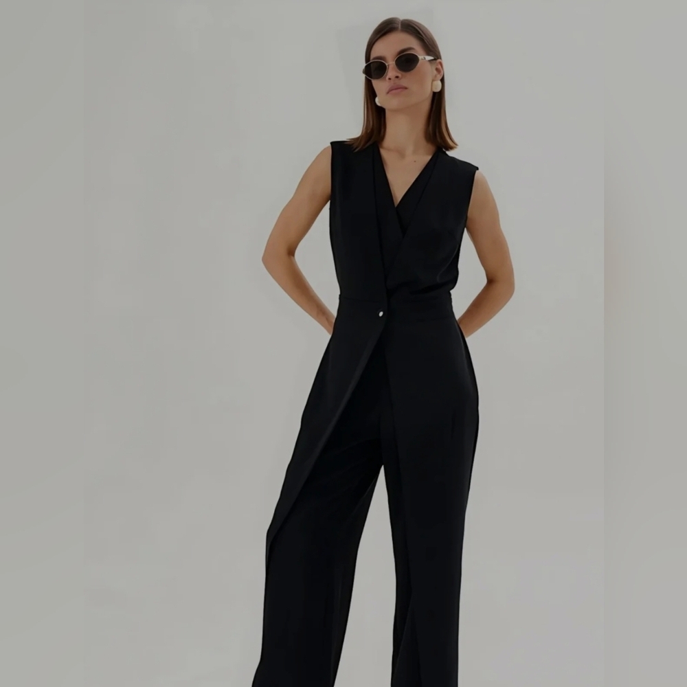Per Se By Carlisle Black Dressy Jusmpcuit